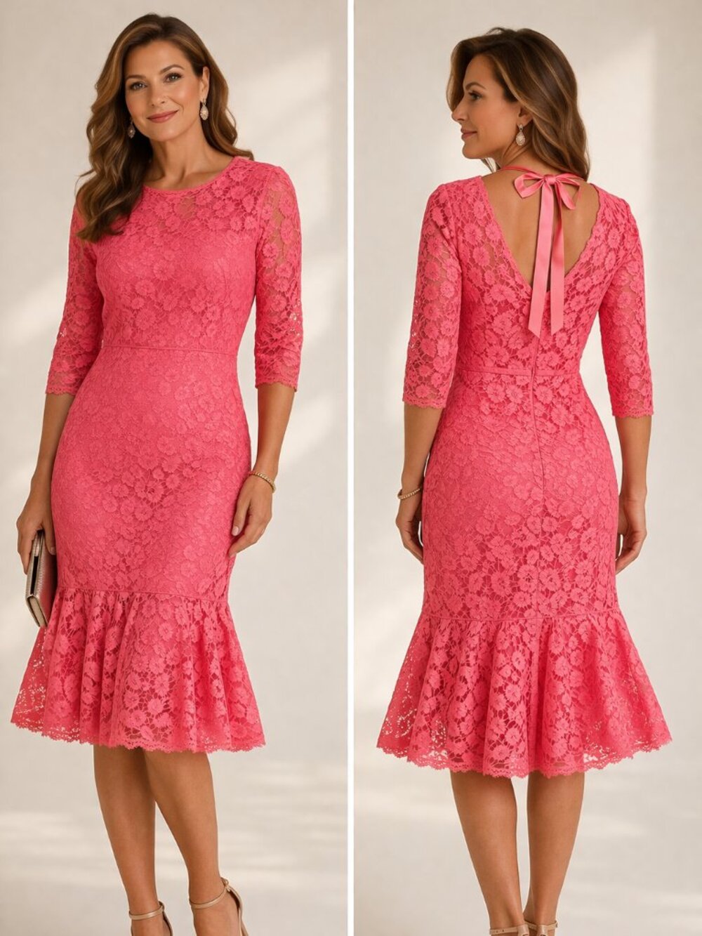 ESCADA Lace Dillomi Formal Dress 38 Size 8 US Designer Pink Flamingo $2,295 NEW